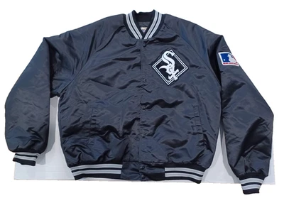 Chaqueta Bomber Vintage Chalk Line Chicago White Sox MLB Satén Para Hombre XL Negra - Ex Foto 1 de 4