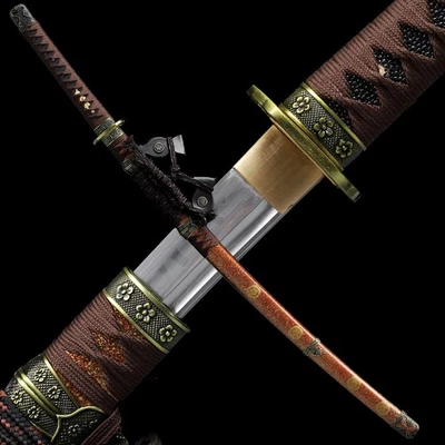 Tachi Katana Battle Ready Sharp T10 Steel Clay Tempered Japanese Samurai Sword - Image 1 of 4