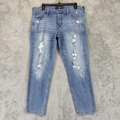 Hollister Vintage Boyfriend Jeans Womens 9 W29 Light Wash Distressed Ripped - Image 1 of 4