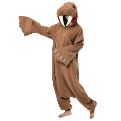 SAZAC Animal Fleece Kigurumi WALRUS Unisex Adult One Size Cosplay Japan F/S - Image 1 of 4