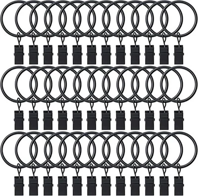 BOOMIBOO 36 Pack Curtain Rings with Clips, Drapery Clips with Rings, Hangers Dra - Image 1 of 4
