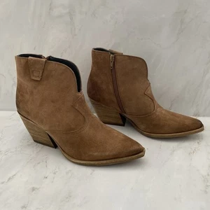 Womens Fly London Waxi Brown Suede Pointed Toe Zip Up Ankle Boots - UK Size 7 - Picture 1 of 10