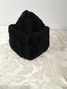 Sombrero de piel sintética vintage COSACK para hombre orejeras talla grande negro  - Imagen 1 de 8