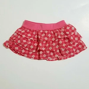 Disney Baby 18 Month Girl Pink Skort Skirt Checkered Ruffles - Picture 1 of 4