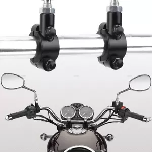 Universal 10mm Motorcycle 7/8" Handlebar Mirror Mount Bracket Clamp For Bike ATV - Picture 1 of 21