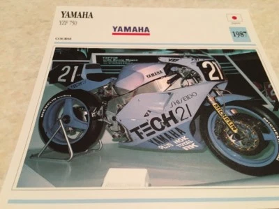 Tarjeta Yamaha Moto YZF750 YZF 750 1987 Colección Atlas Motorbike Japón - Imagen 1 de 2