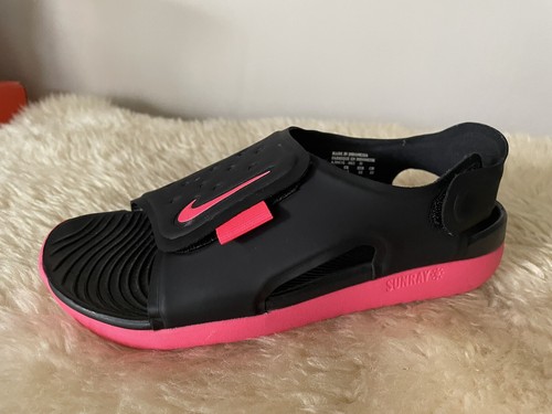 Sandali Nike Sunray Adjust neri rosa GS PS bambini ragazze 3 anni regolabili AJ9076 002