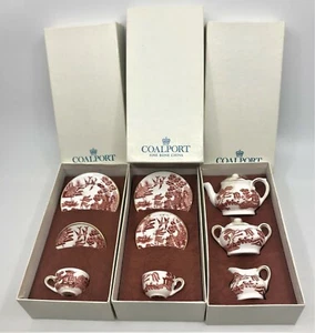 TETERA PLATILLO TAZA DE JUGUETE MINIATURA Coalport Wedgwood hueso sauce china 3 cajas - Imagen 1 de 12