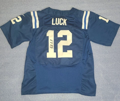 Nike Indianapolis Colts #12 Andrew Luck On Field Signed Jersey Size 44 Cover