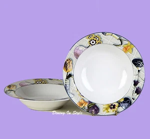 Set of 2 Soup Bowls, MINT UNUSED Condition! Sakura, Trellis, Tabletrendz - Picture 1 of 4