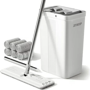 Flat Mops for Floor Cleaning, Wall Mop Cleaner with Long Handle, Hardwood Floor - Picture 1 of 8