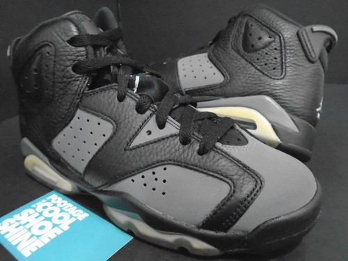 NIKE AIR JORDAN VI 6 RETRO BG NERO GRIGIO FREDDO ALLEVATO A INFRAROSSI 384665 010 4 5 ANNI 4 5