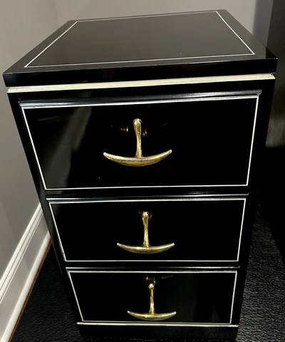 Rare Art Deco Black Lacquer Kroehler Sterling Quality Nightstand/Commode Cover