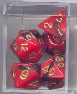 NEW Style ! CUBE RPG Dice Set of 7 - Twisted Salmon-Black - Picture 1 of 2