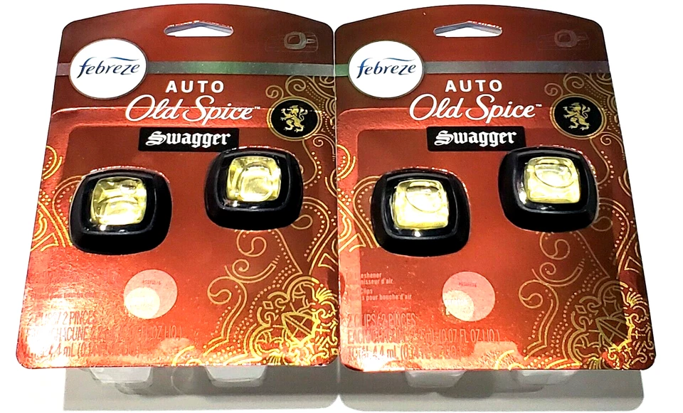 2 Packs Of 2 Febreze Auto Old Spice Swagger Air Freshener Vent Clips - Image 1 of 1