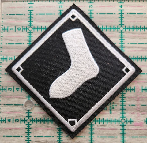 Chicago White Sox Diamond Sock sleeve patch - READY TO SEW - NEW!! Cover