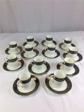 Set (12) Royal Doulton Carlyle Fine Bone China Espresso Coffee Cups Tea Saucers