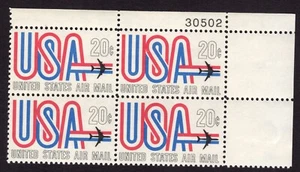 Scott #c75 USA Jet Airmail Plate Block of 4 Stamps - MNH P#30592 UR - Picture 1 of 1
