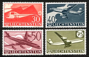1960 Liechtenstein Sc#C34-37 - Airmail Planes, Jets & Helicopters  - MH Cv$17.50 - Picture 1 of 1