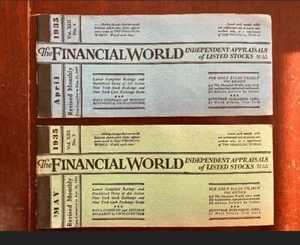 Two 1935 The Financial World Independent Appraisals of Listed Stocks NYSE S&P - Picture 1 of 10