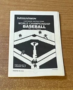 Intellivision BRAND NEW Manual : World Championship Baseball - Picture 1 of 2
