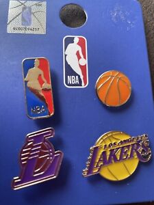 Vintage & Only Set Of 4 Basketball NBA  Pin Badges Great Condition LA LAKERS