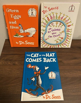 Dr. Seuss Classics Lot 3 Cat in the Hat comes back, Green Eggs & Ham, The Thinks - Image 1 of 4