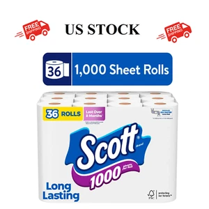 FAST SHIP US Scott 1000 Toilet Paper, 36 Rolls, 1,000 Sheets per Roll - Picture 1 of 5