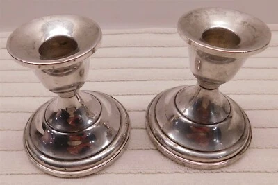 Vintage Sterling Silver Pair of Candle Holders by Fisher Pair Weigh 506 grams - Image 1 of 4