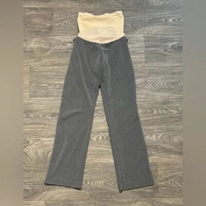 Motherhood Maternity Small Gray Slacks Pants Full Panel Stretch Comfort  - Picture 1 of 10