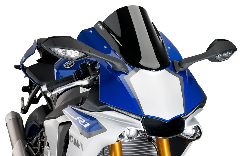 15-'19 para Yamaha YZF-R1M PUIG Parabrisas Racing Negro Foto 1 de 1