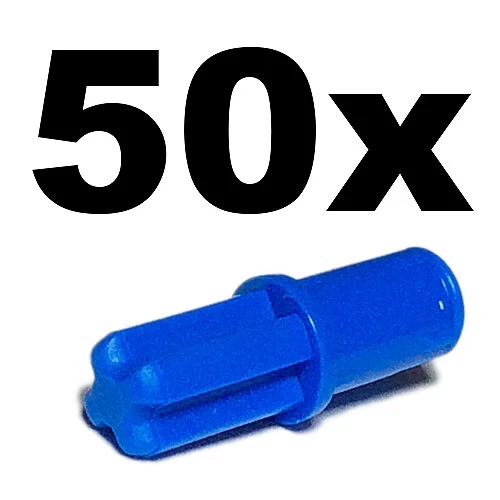  NEW LEGO - Technic - Pins - Axle/Pin with Friction Ridges Lengthwise blue x 50 - Image 1 of 1