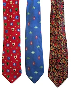 3 x Corbatas Vintage Retro Funky Multi Impresión Premier Folkespeare Azul Borgoña Multi - Imagen 1 de 5