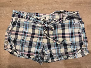 Aeropostale pink and blue Plaid Shorts - Size 9/10 - Picture 1 of 6