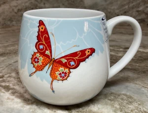 Large Coffee Mug Colorful Butterflies. Red And Blue. Konitz. 14 Ounce. New. - Picture 1 of 9