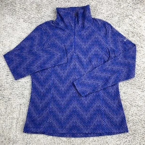 Columbia Sweater Womens Large Fleece Pullover 1/2 Zip Purple Geometric Mock Neck - Picture 1 of 9
