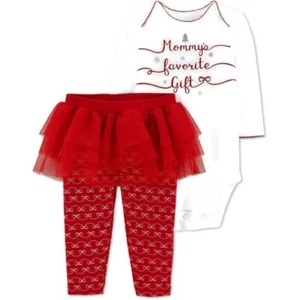 Carters Infant Christmas Red & White Mommy's Favorite Gift Christmas Outfit 3M - Picture 1 of 1