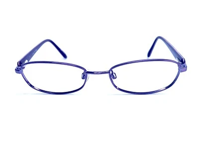 Anteojos con montura ovalada de metal púrpura Elle con templos flexibles EL13324 PU 51 17 130 Foto 1 de 4