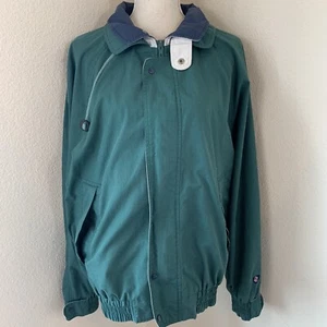 Jansport Varsity Club Vintage Windbreaker Jacket Size Medium Green Blue Zip - Picture 1 of 11