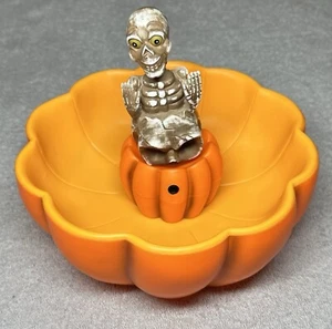 Vintage Gemmy Halloween Decor Spinning Monster Candy Bowl Skeleton Tested - Picture 1 of 12