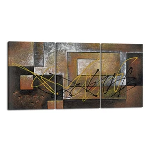 Painting Canvas Print Picture Poster Brown Wall Art Home Decor Abstract Framed - Picture 1 of 7