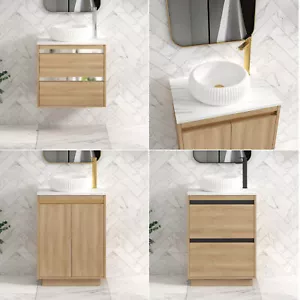 Royal Bathroom Vanity Cabinet Storage Unit Oak 600/800mm Countertop Basin Sink - Picture 1 of 115