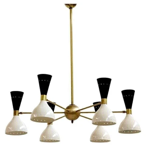Modern Chandelier Brass Mid Century Sputnik Vintage Light Ceiling Lamp Fixture Cover