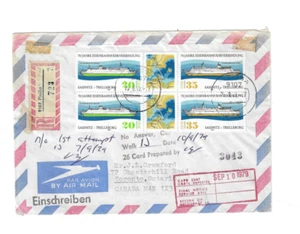 ALEMANIA (RDA) 1979 Cubierta registrada enviada desde Pleissa a Canadá - abierta 3 lados - Imagen 1 de 2
