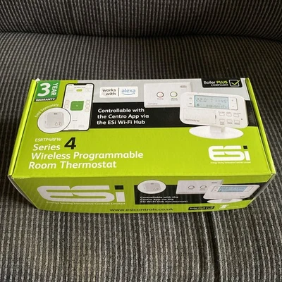 ESI ESRTP4RFW Programmable Room Thermostat, Wireless, White - Image 1 of 2