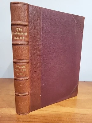 Architectural Record Leather Bound 1907 Jan. - June Illustrated Architecture  - Image 1 of 4