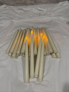 36 11” Off white Tapered Flickering Candles Wedding/Halloween/Christmas Decor - Picture 1 of 5