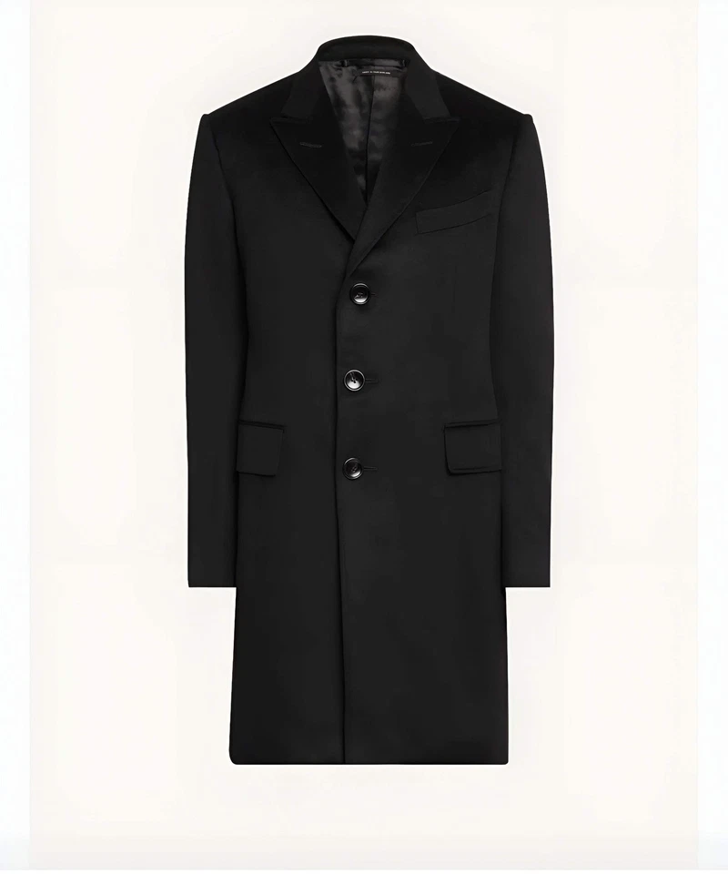 Tom Ford Men’s 100% Black Cashmere Trench Coat - Image 1 of 3