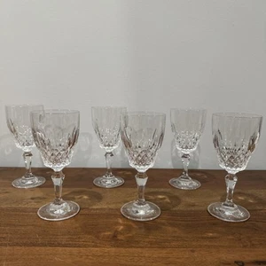Vintage Elegant Heavy Crystal Wine Glasses ~ 135 mL Set Of 6 - Picture 1 of 9