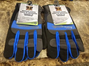 2 - Forney 53025 Mens Mechanic Working Workwear Gloves Blue & Black Medium NEW - Picture 1 of 4